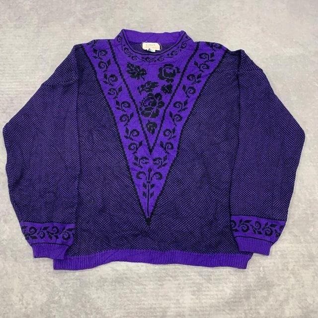 Vintage Women's Jumper - Purple - XL on Productcaster.