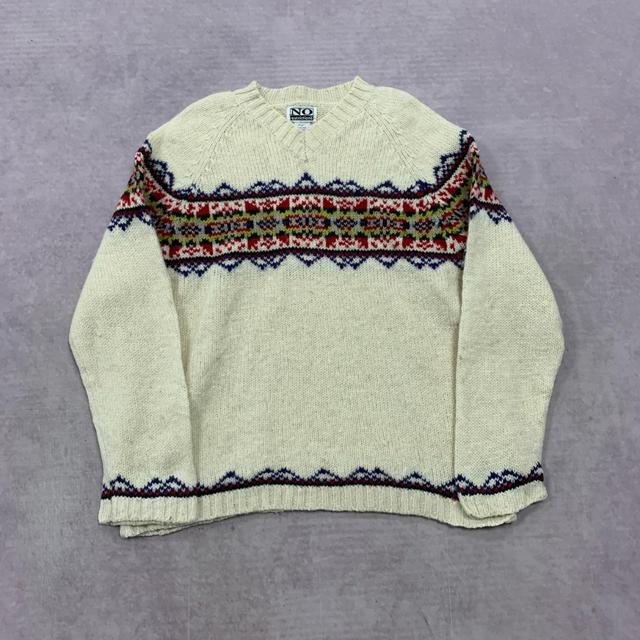 Vintage Women's Jumper - White/Multi - L on Productcaster.