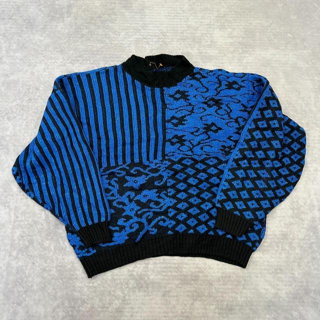 Vintage Women's Jumper - Blue - L on Productcaster.