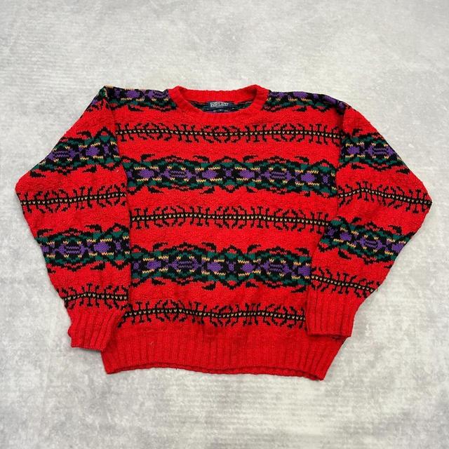 Lands' End Men's Jumper - Red - L on Productcaster.