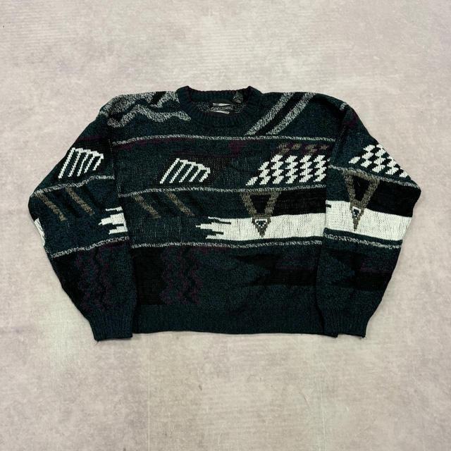 Vintage Men's Jumper - Blue/Multi - M on Productcaster.