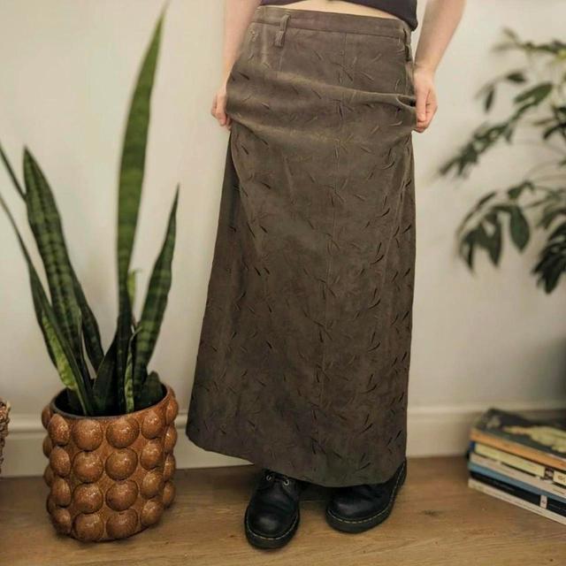 Vintage Women's Maxi Skirt - Green - UK 8 on Productcaster.