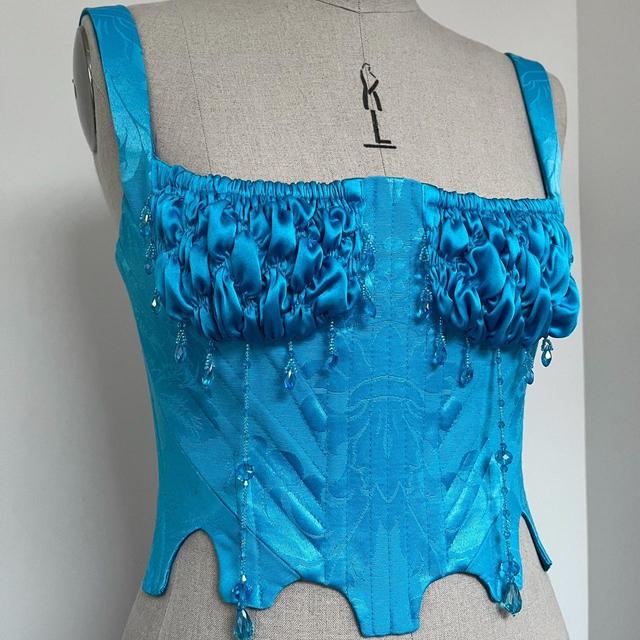 Custom Women's Corset - Blue - XXXXL on Productcaster.