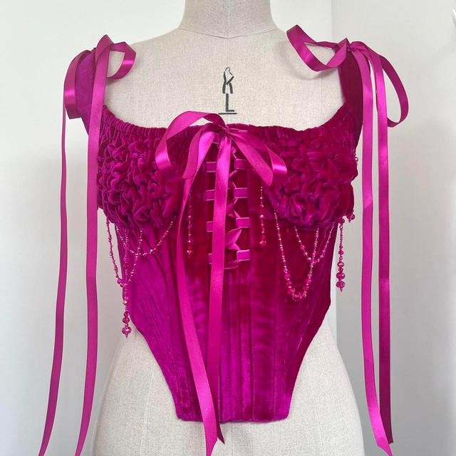 Custom Women's Corset - Pink - M on Productcaster.