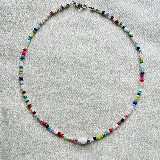 Custom Women's Necklace - Multi/Silver on Productcaster.