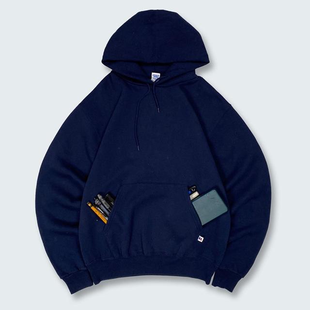 Russell Athletic Men's Hoodie - Navy - M on Productcaster.