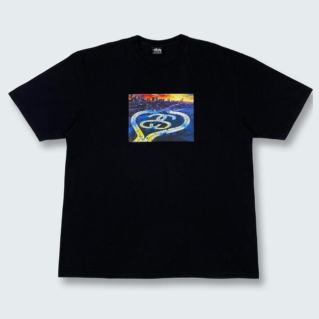 Stüssy Men's T-shirt - Black/Multi - XL on Productcaster.