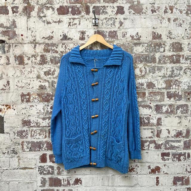 Vintage Women's Cardigan - Blue - L on Productcaster.