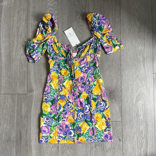 Zara Women's Summer Dress - Yellow/Purple - XS on Productcaster.