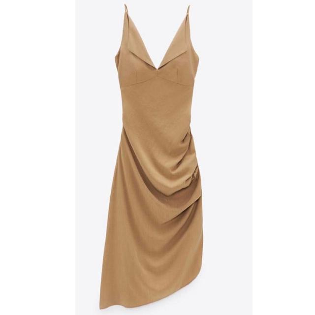 Zara Women's Dress - Tan/Brown - S on Productcaster.