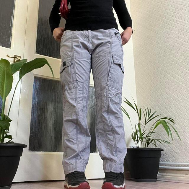 Vintage Women's Cargo Trousers - Grey - UK 10 on Productcaster.