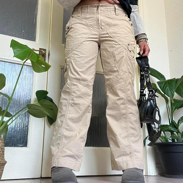 Vintage Women's Cargo Trousers - Tan - UK 12 on Productcaster.