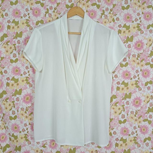 Vintage Women's Blouse - White - 10 on Productcaster.