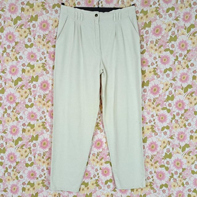 Vintage Women's High waisted Chino Trousers - Cream - 29" on Productcaster.