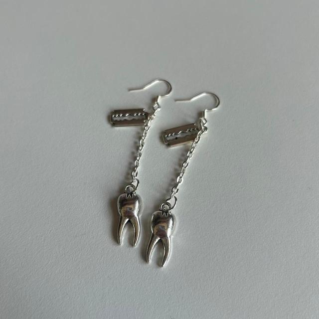 Women's Earrings - Silver on Productcaster.