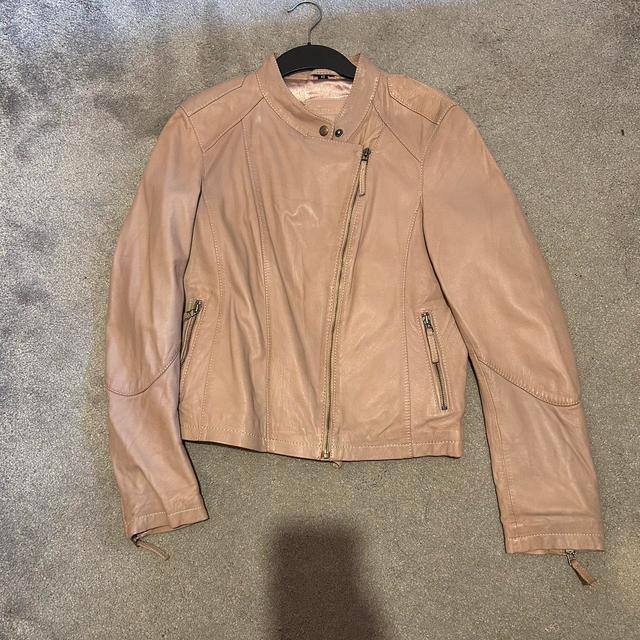 Vintage Women's Casual Jacket - Pink/Tan - M on Productcaster.