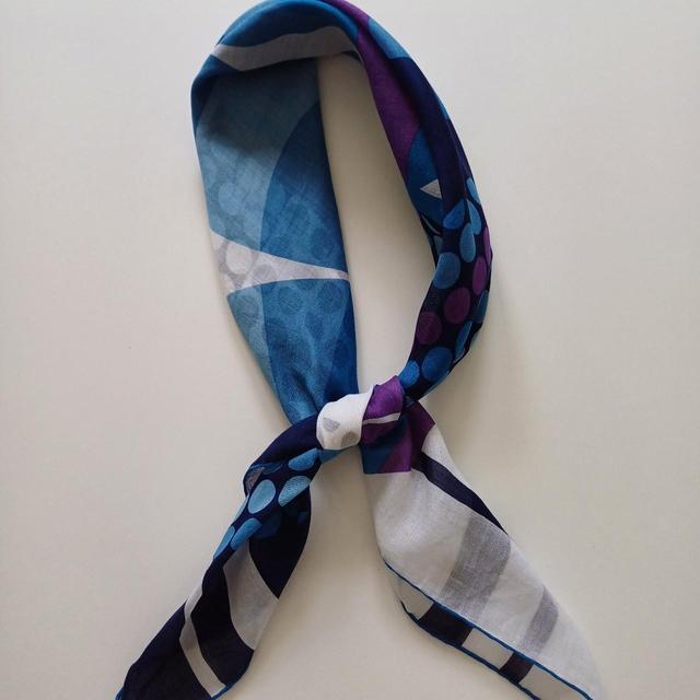 Vintage Women's Scarf - Purple/Blue on Productcaster.