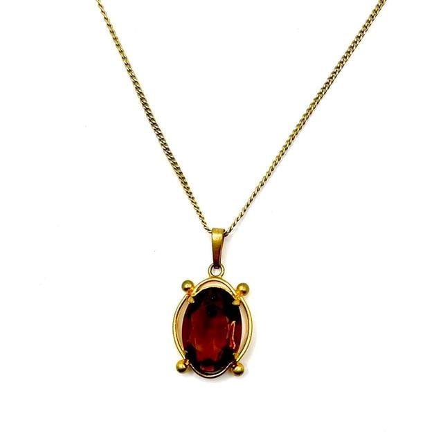 Vintage Women's Necklace - Gold/Brown on Productcaster.