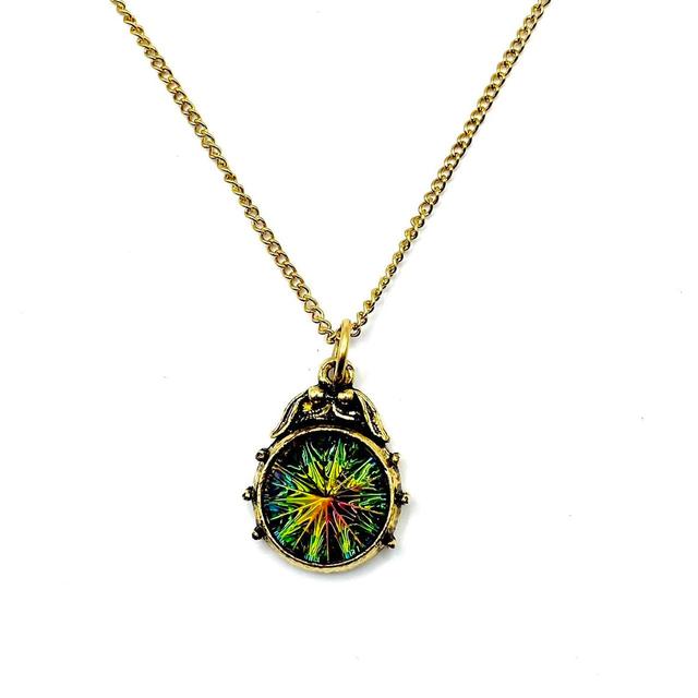 Vintage Women's Necklace - Gold/Green on Productcaster.