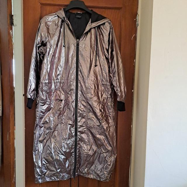 Topshop Women's Parka - Silver - UK 6 on Productcaster.