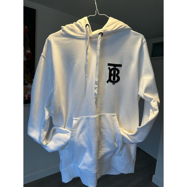 Burberry Men's Hoodie - White/Cream - S on Productcaster.