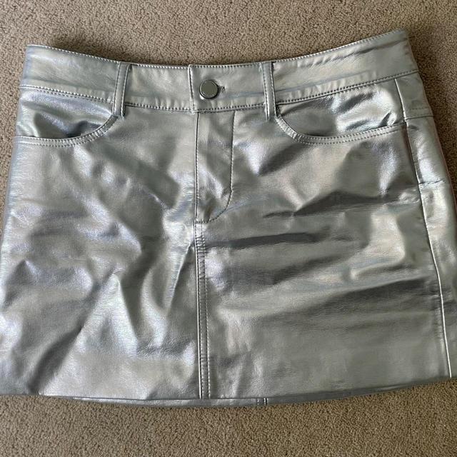 Mango Women's Mini Skirt - Silver/Grey - UK 8 on Productcaster.