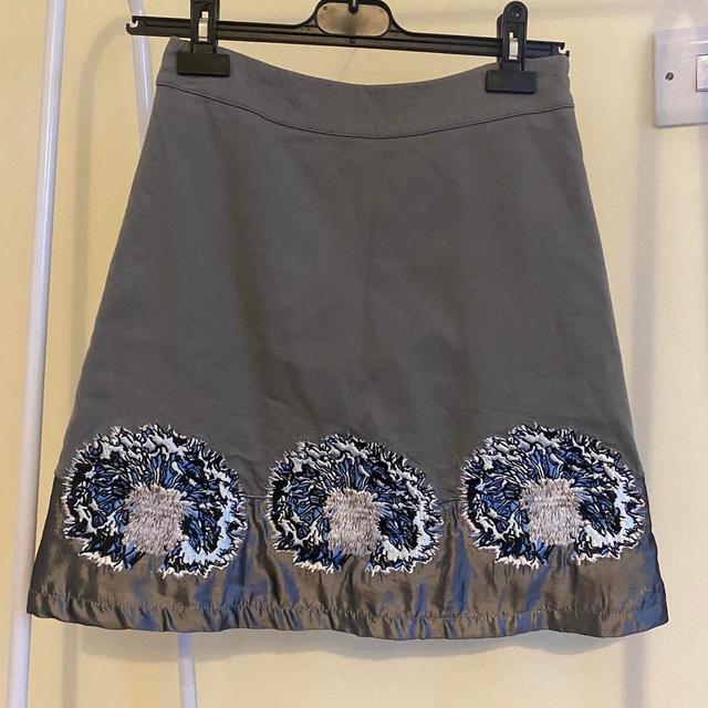 Handmade Women's Party Skirt - Grey/Blue - UK 8 on Productcaster.