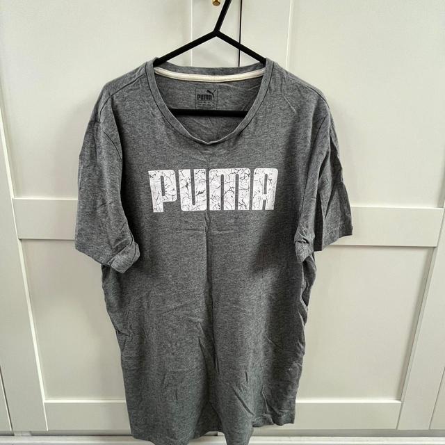 Puma Men's T-shirt - Grey/White - M on Productcaster.