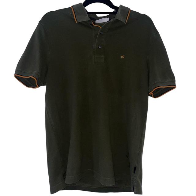 Calvin Klein Men's Polo shirt - Green - M on Productcaster.