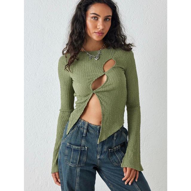 Urban Outfitters Women's Top - Khaki - XS on Productcaster.