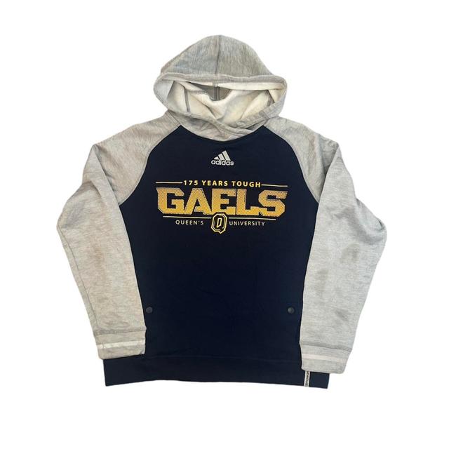 Adidas Men's Hoodie - Navy/Grey - M on Productcaster.