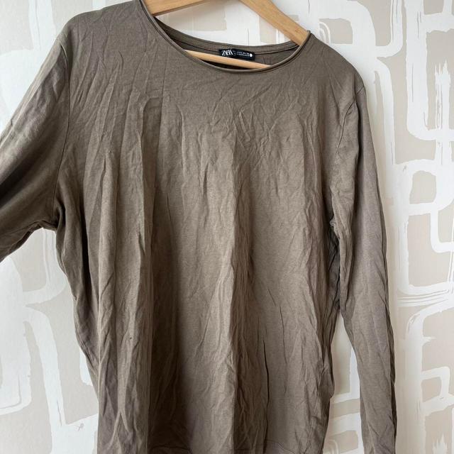 Zara Women's T-shirt - Khaki - L on Productcaster.