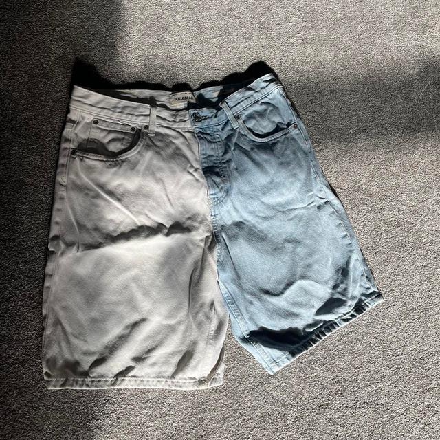 Pull&Bear Women's Shorts - Blue/White - UK 14 on Productcaster.