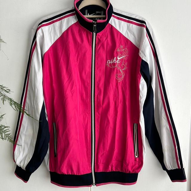 Nike Women's Bomber Jacket - Pink/White - UK 6 on Productcaster.