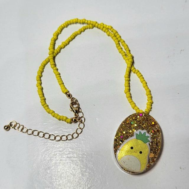 Handmade Women's Necklace - Yellow/Gold on Productcaster.