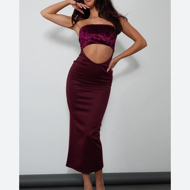 PrettyLittleThing Women's Bodycon Dress - Burgundy - 8 on Productcaster.