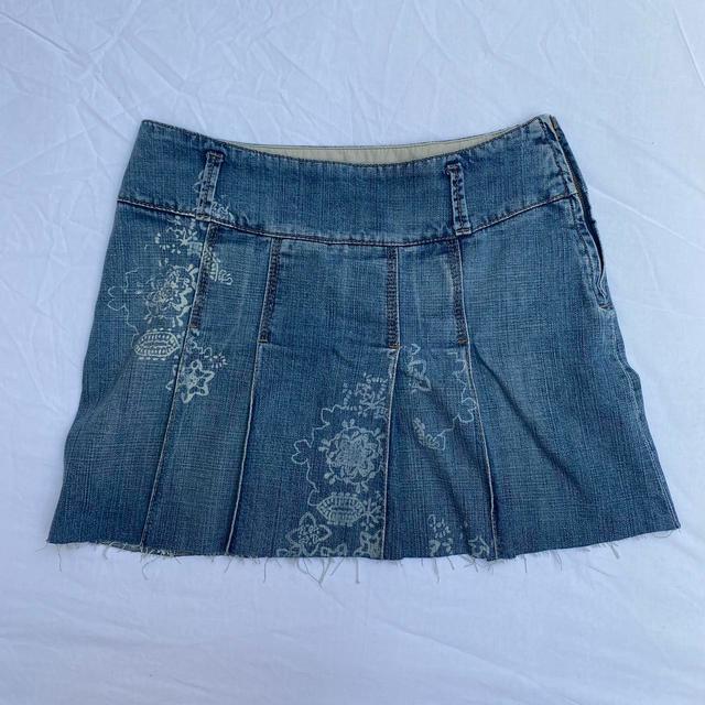 Vintage Women's Skirt - Blue - UK 10 on Productcaster.