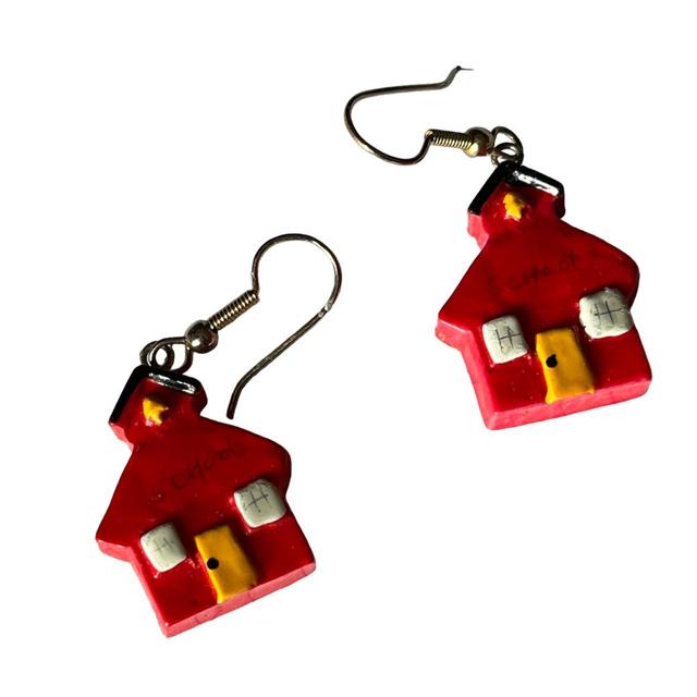 Vintage Women's Earrings - Red on Productcaster.