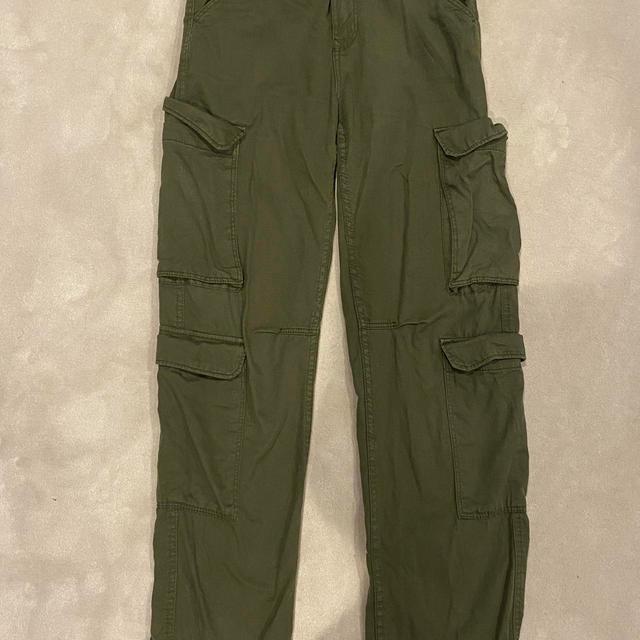 Bershka Women's Cargo Trousers - Green/Khaki - 36" on Productcaster.