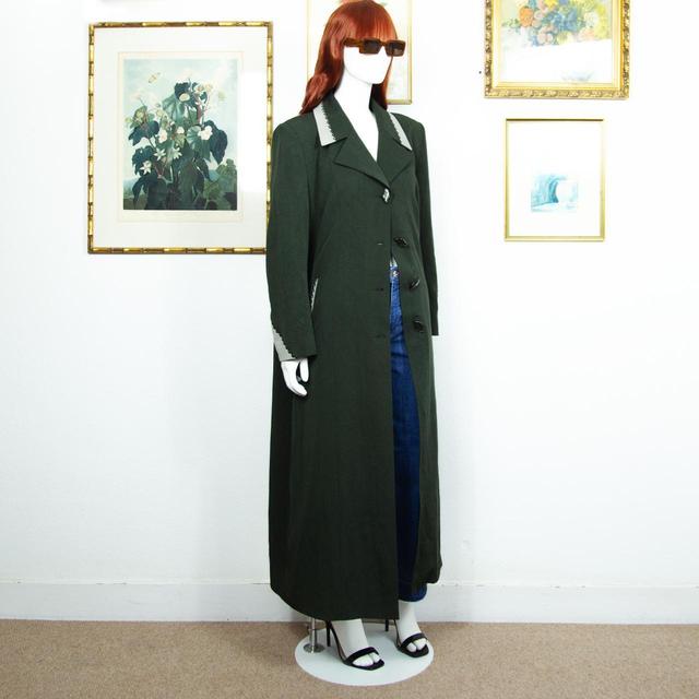 Vintage Women's Overcoat - Green - L on Productcaster.