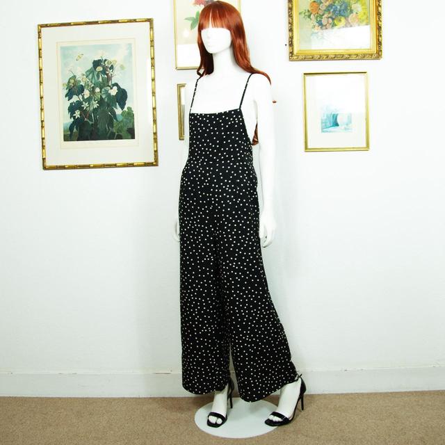 Vintage Women's Palazzo Jumpsuit - Black/White - M on Productcaster.