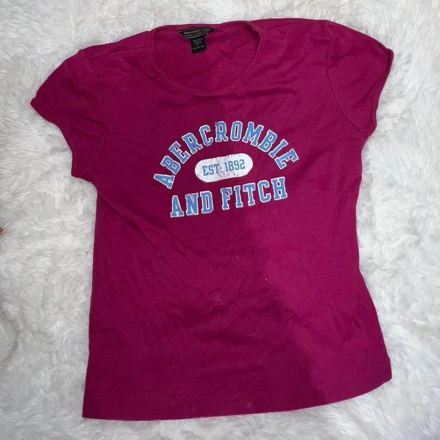 Abercrombie & Fitch Women's T-shirt - Burgundy/Purple - L on Productcaster.