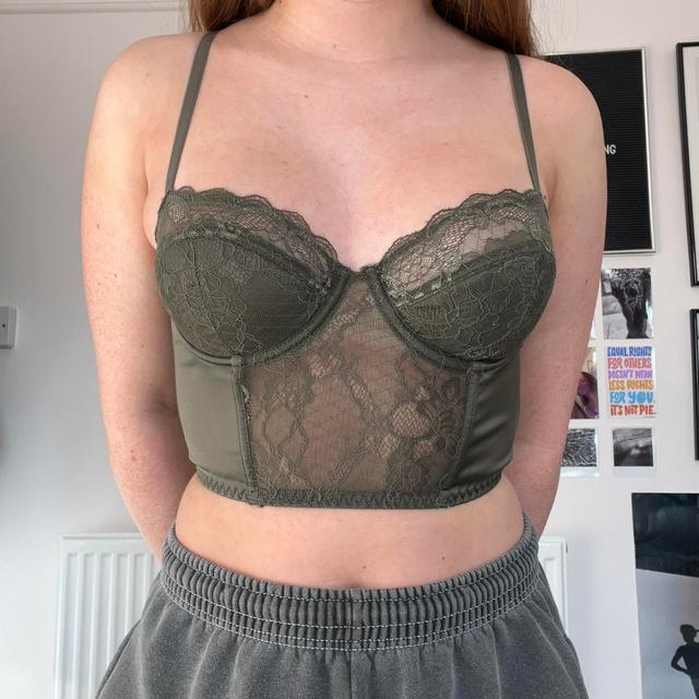 Primark Women's Corset - Green/Khaki - 8 on Productcaster.