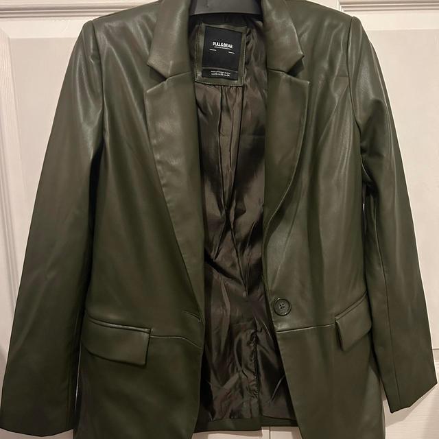 Pull&Bear Women's Blazer Jacket - Khaki/Green - XS on Productcaster.