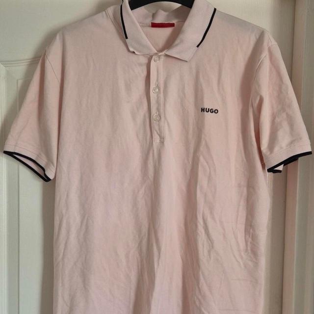 Hugo Boss Men's Polo shirt - White/Pink - XL on Productcaster.