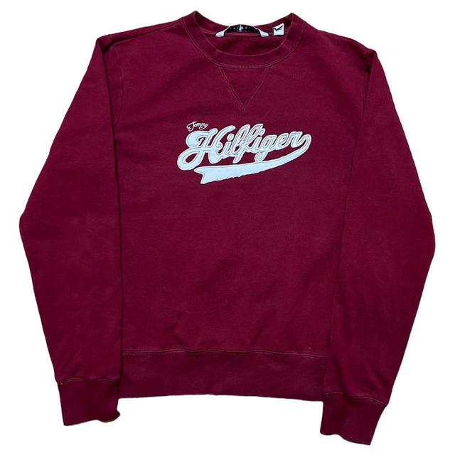 Tommy Hilfiger Men's Sweatshirt - Burgundy - L on Productcaster.