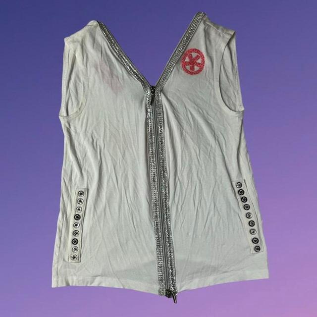 Vintage Women's Vest - White/Pink - S on Productcaster.