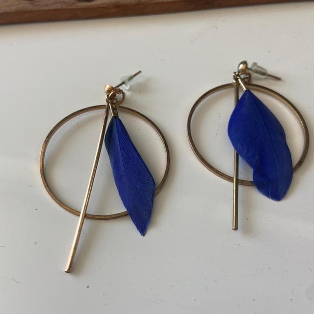 Bali Women's Earrings - Blue/Gold on Productcaster.