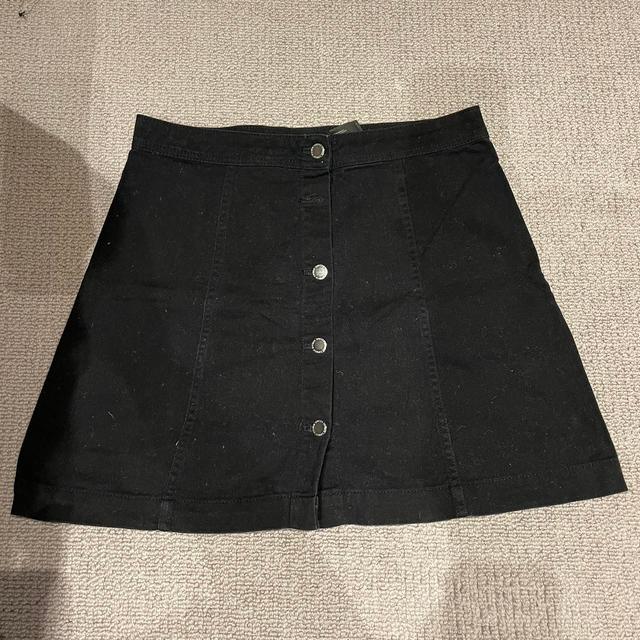 H&M Women's Cotton Skirt - Black - UK 12 on Productcaster.