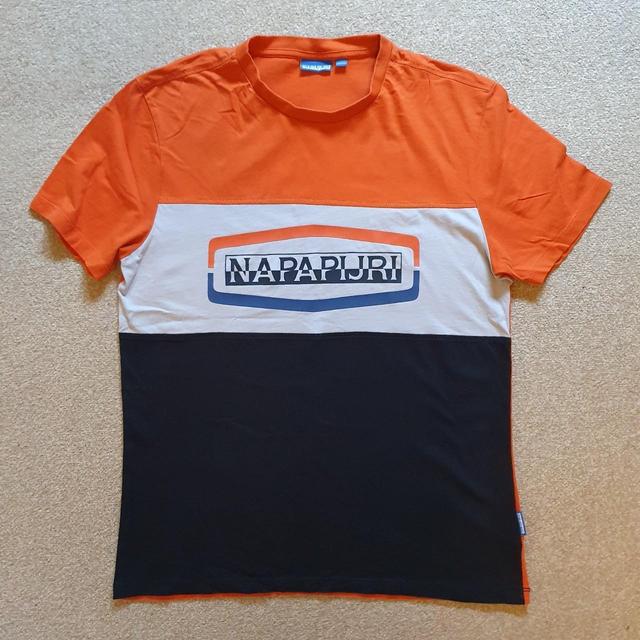 Napapijri Men's T-shirt - Black/Orange - L on Productcaster.